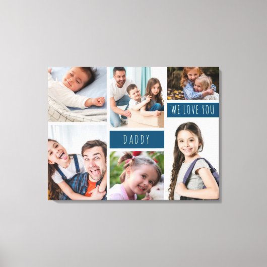 Toile Papa We Love You Photo Collage (Recto)