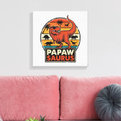 Toile Papawsaurus Rétro Dinosaure Coucher de Soleil Vect (Insitu(Salon))