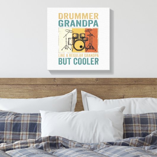 Toile Papi Batteur Comme un Papi Normal Mais Plus Cool (Insitu(Chambre))
