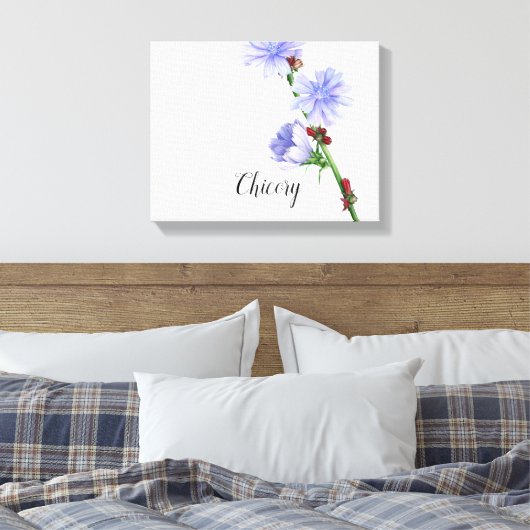 Toile Papier à aquarelle Fleurs chicorées (Insitu(Chambre))