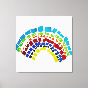 Toile Papier arc en ciel