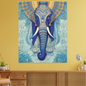 Toile Papier bleu Elephant (Insitu(Salon))