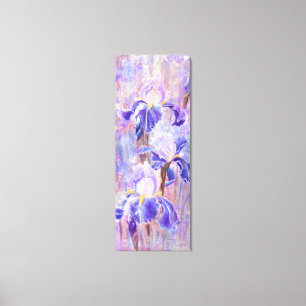 Toile Papier bleu violet Iris Fleurs - Peinture