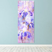 Toile Papier bleu violet Iris Fleurs - Peinture (Insitu (Plancher de Bois))