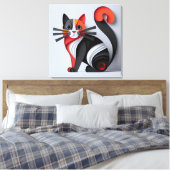 Toile Papier Coupé Art Chat : Décor Feline Feline (Insitu(Chambre))