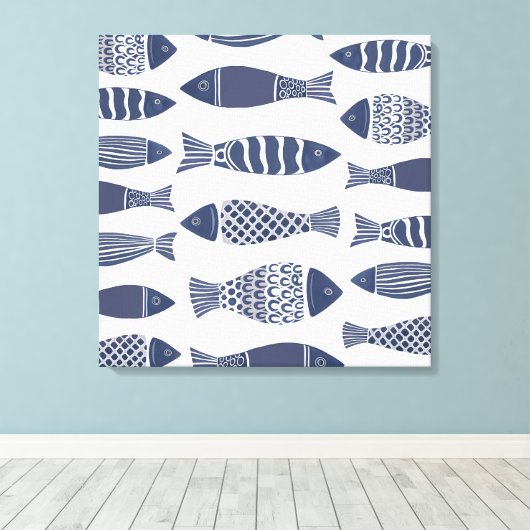 Toile Papier de poisson de l'océan côtier (Insitu (Plancher de Bois))