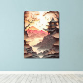 Toile Papier de scène chinois ancien coupé Brown (Insitu (Plancher de Bois))