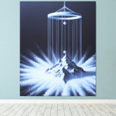 Toile Papier étiré noir et blanc Pendule (Insitu (Plancher de Bois))