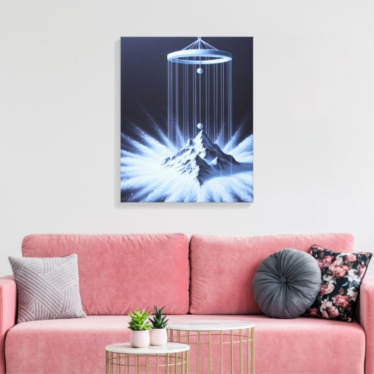 Toile Papier étiré noir et blanc Pendule (Insitu(Salon))