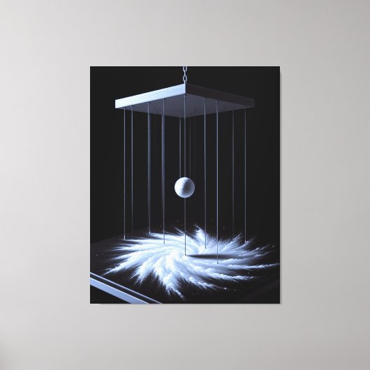 Toile Papier étiré noir et blanc Pendule (Recto)