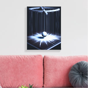 Toile Papier étiré noir et blanc Pendule