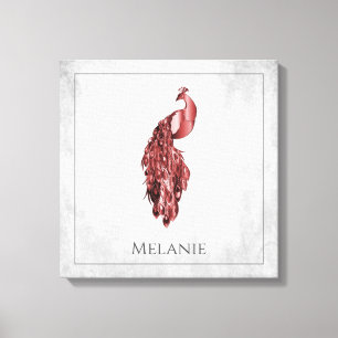 Toile Papier Peacock Rouge Élégant