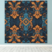 Toile papier peint à motifs bleu et orange (Insitu (Plancher de Bois))