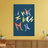 Toile Papier peint couleur aquarelle papillons (Insitu(Salon))