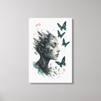 Toile Papier peint inspirant | Transformation papillon
