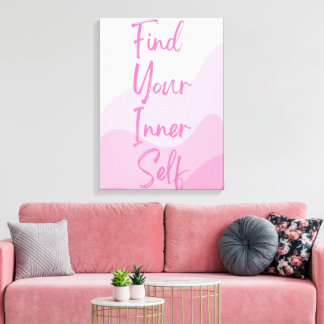 Toile Papier peint motivation rose – Trouvez votre moi i
