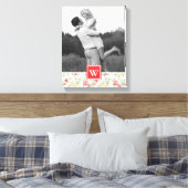 Toile Papier peint rose élégant | Photo avec Monogramme (Insitu(Chambre))