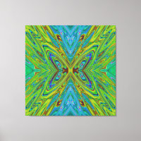 Papillon Abstrait Chartreuse et Bleu Tripant