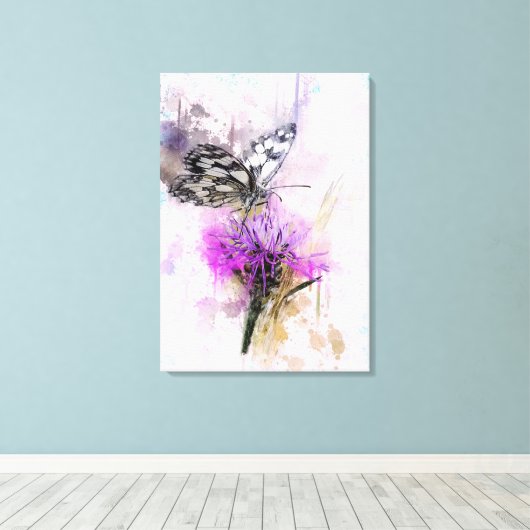 Toile Papillon aquarelle (Insitu (Plancher de Bois))