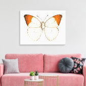 Toile Papillon aquarelle, grand tip orangé (Insitu(Salon))
