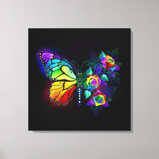 Toile Papillon arc-en-ciel (Recto)
