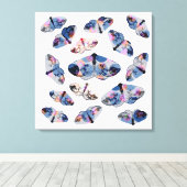 Toile papillon argenté nuageux - bleu - (Insitu (Plancher de Bois))