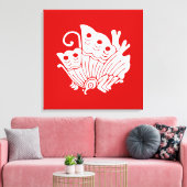 Toile Papillon asiatique Japonais Conception Kamon (Insitu(Salon))