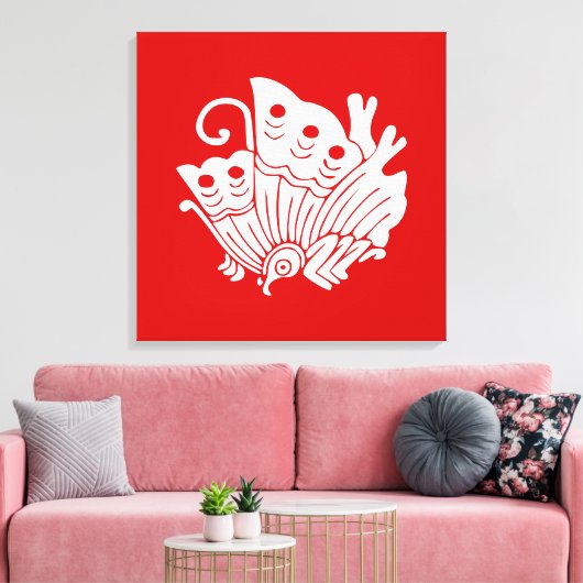 Toile Papillon asiatique Japonais Conception Kamon (Insitu(Salon))