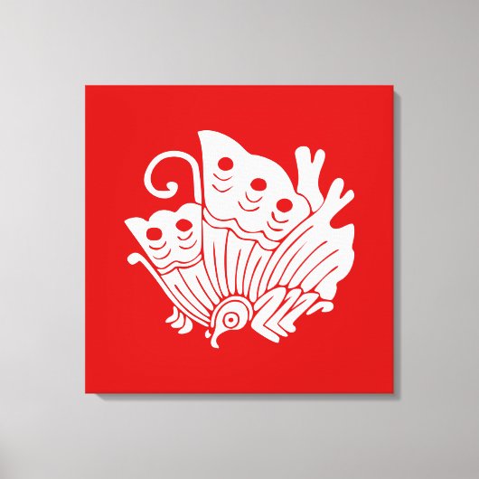 Toile Papillon asiatique Japonais Conception Kamon (Recto)