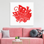 Toile Papillon asiatique Japonais Conception Kamon (Insitu(Salon))