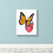 Toile Papillon au coeur (Insitu (Plancher de Bois))