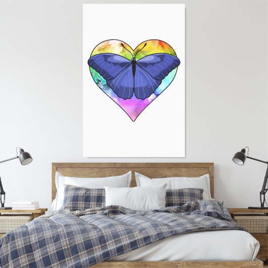 Toile Papillon au coeur (Insitu(Chambre))