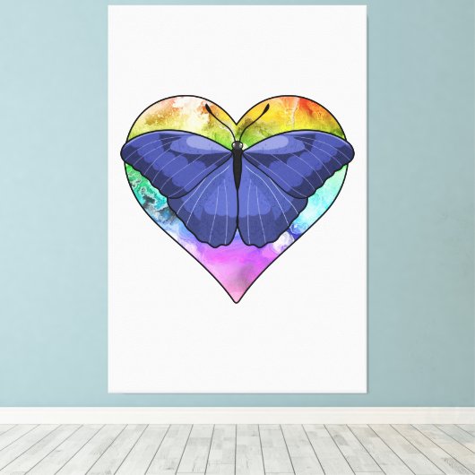 Toile Papillon au coeur (Insitu (Plancher de Bois))
