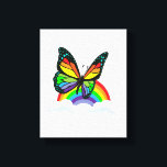 Toile Papillon avec arc-en-ciel<br><div class="desc">Ce design est le cadeau idéal pour un anniversaire,  Noël et d'autres célébrations. Il convient aux femmes,  aux hommes et aux enfants.</div>