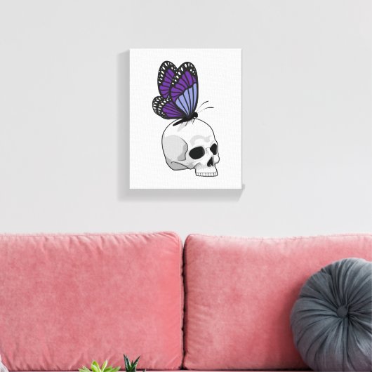 Toile Papillon avec crâne (Insitu(Salon))