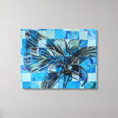 Toile papillon bleu mosaïque (Recto)