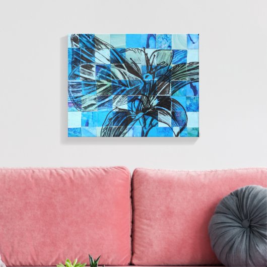 Toile Papillon bleu mosaïque (Insitu(Salon))