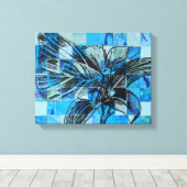 Toile Papillon bleu mosaïque (Insitu (Plancher de Bois))