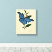 Toile Papillon bleu vintage (Insitu (Plancher de Bois))