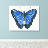 Toile Papillon Blue Morpho peinture à l'aquarelle (Insitu (Plancher de Bois))