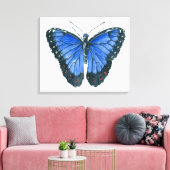 Toile Papillon Blue Morpho peinture à l'aquarelle (Insitu(Salon))