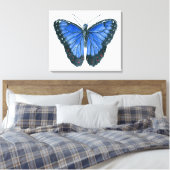 Toile Papillon Blue Morpho peinture à l'aquarelle (Insitu(Chambre))