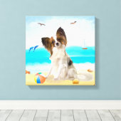 Toile Papillon Chien sur la Plage (Insitu (Plancher de Bois))