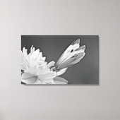 Toile Papillon Chou sur Cosmos en noir et blanc (Recto)