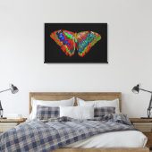 Toile Papillon coloré sur fond noir (Insitu(Chambre))