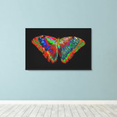 Toile Papillon coloré sur fond noir (Insitu (Plancher de Bois))