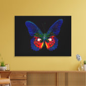 Toile Papillon coloré sur fond noir 3 (Insitu(Salon))