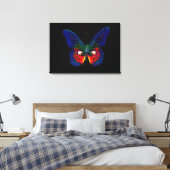 Toile Papillon coloré sur fond noir 3 (Insitu(Chambre))
