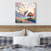 Toile Papillon de dragon lunaire en fleur : complexe (Insitu(Chambre))