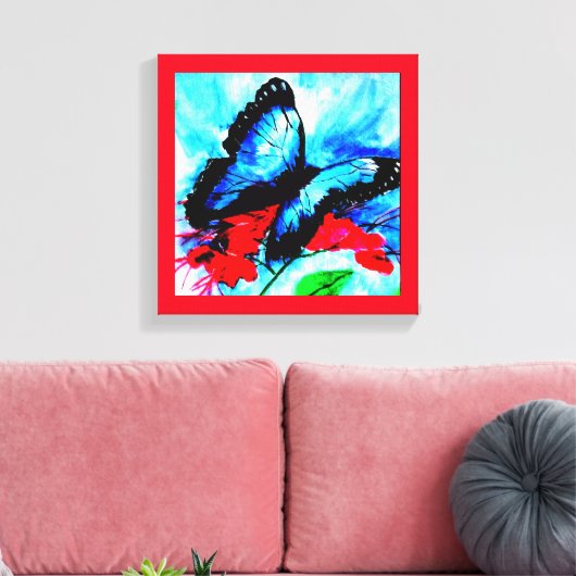 Toile Papillon embrasse l'impression aquarelle (Insitu(Salon))